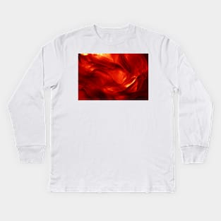 Abstract in Red Kids Long Sleeve T-Shirt